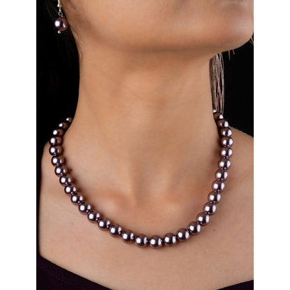 TOTAPARI Grey Dove Coloured Pearls Necklace with Earrings