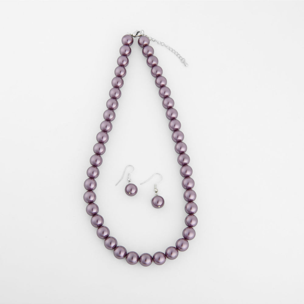 TOTAPARI Grey Dove Coloured Pearls Necklace with Earrings