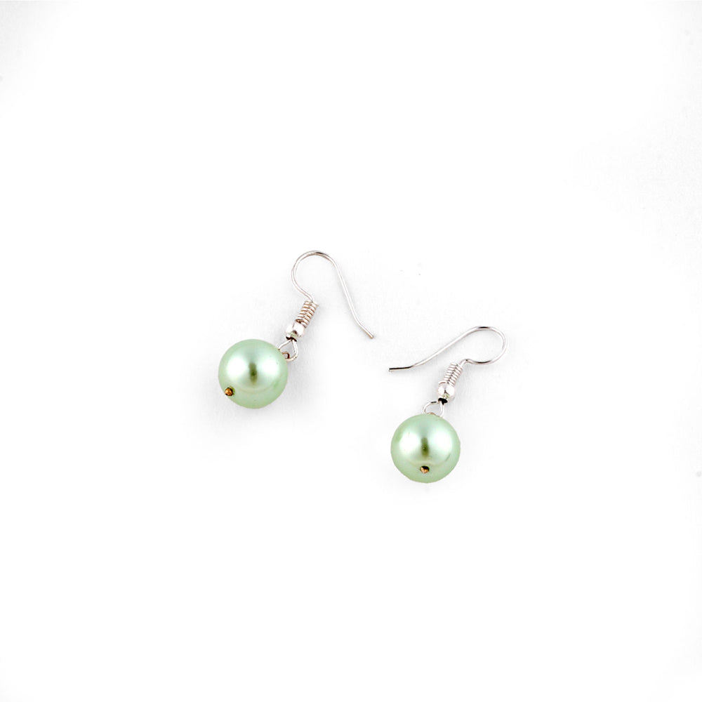 TOTAPARI Sage Green Pearls Necklace with Earrings