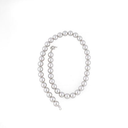 TOTAPARI Silver Grey Pearls Necklace with Earrings