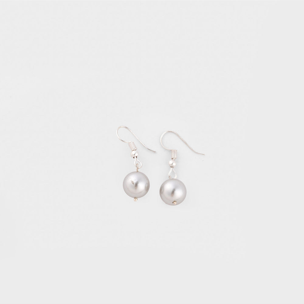 TOTAPARI Silver Grey Pearls Necklace with Earrings