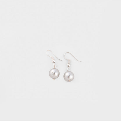 TOTAPARI Silver Grey Pearls Necklace with Earrings