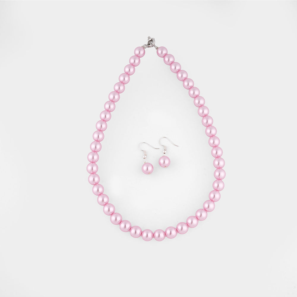 TOTAPARI Wild Orchid Pink Pearls Necklace with Earrings