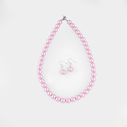 TOTAPARI Wild Orchid Pink Pearls Necklace with Earrings