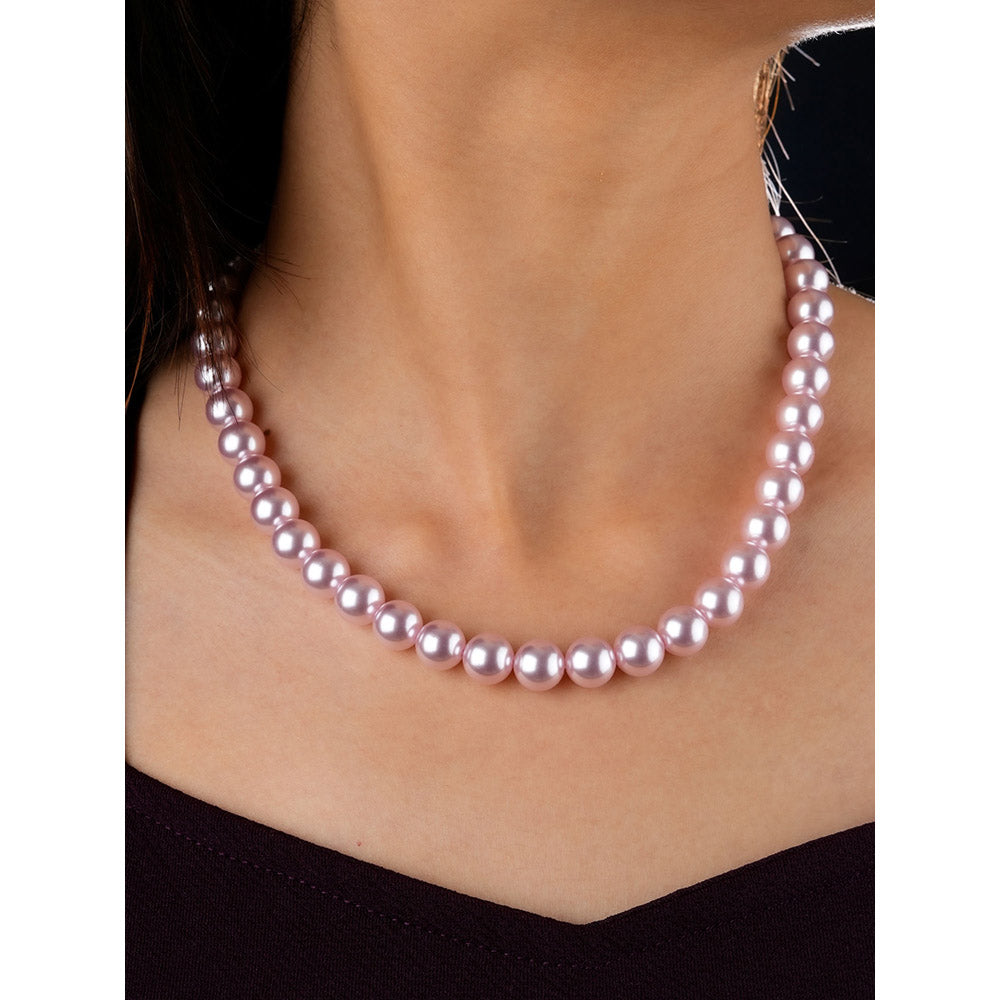 TOTAPARI Wild Orchid Pink Pearls Necklace with Earrings