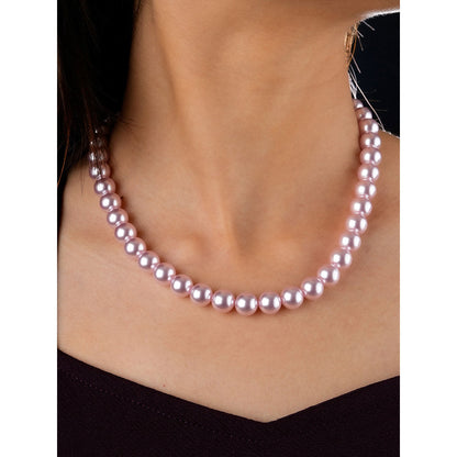 TOTAPARI Wild Orchid Pink Pearls Necklace with Earrings