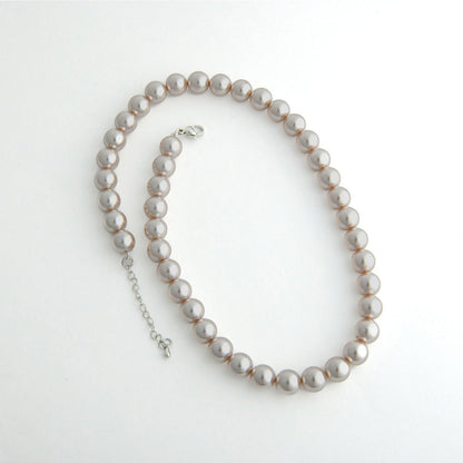 TOTAPARI Mocha Brown Pearls Necklace with Earrings