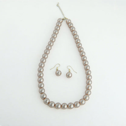 TOTAPARI Mocha Brown Pearls Necklace with Earrings