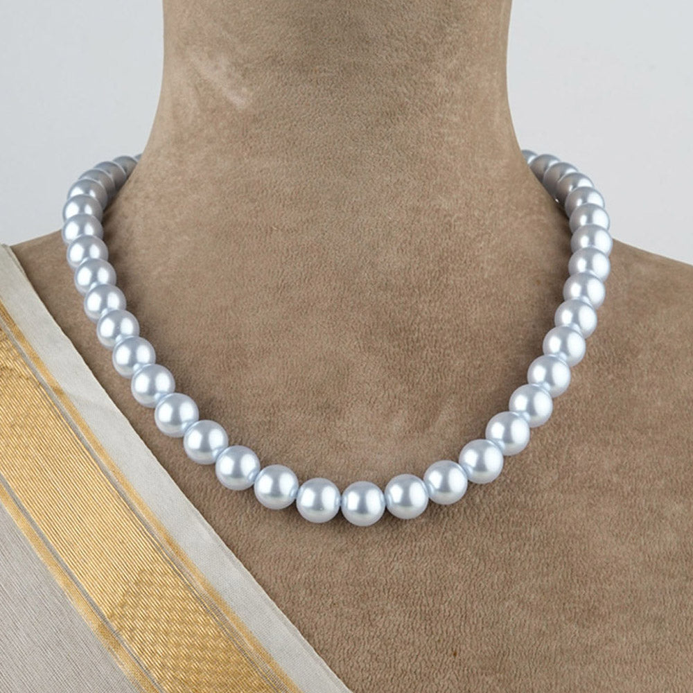 TOTAPARI Ice Blue Pearls Necklace with Earrings