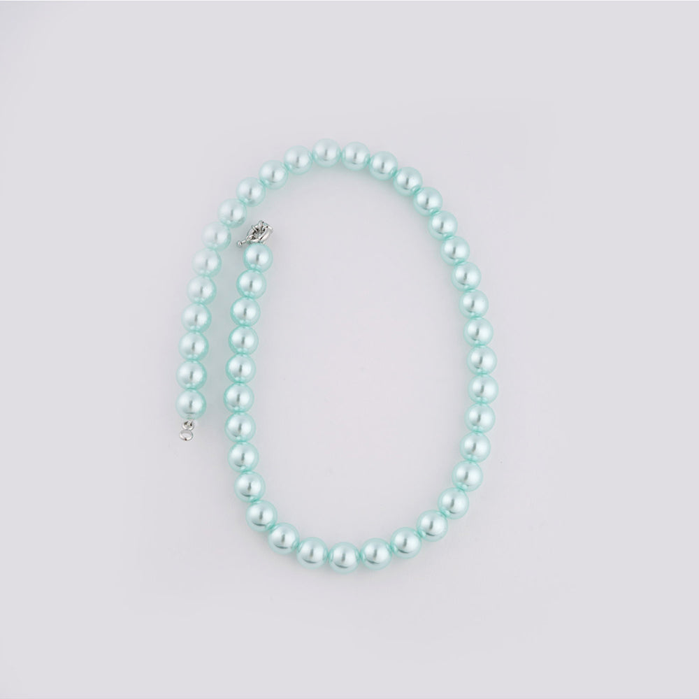 TOTAPARI Powder Blue Pearls Necklace with Earrings