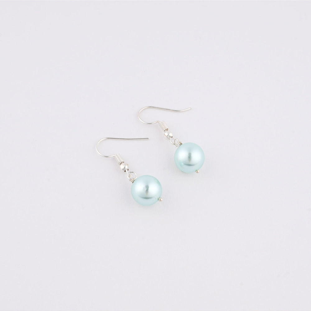 TOTAPARI Powder Blue Pearls Necklace with Earrings