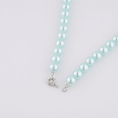 TOTAPARI Powder Blue Pearls Necklace with Earrings