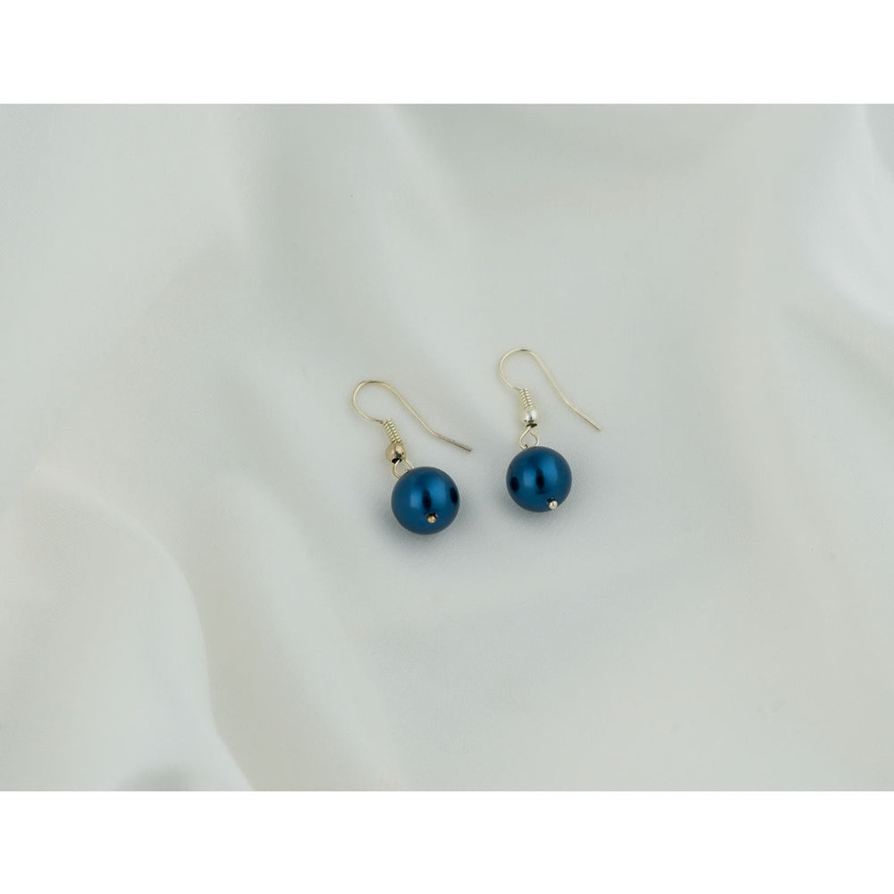 TOTAPARI Navy Blue Pearls Necklace with Earrings