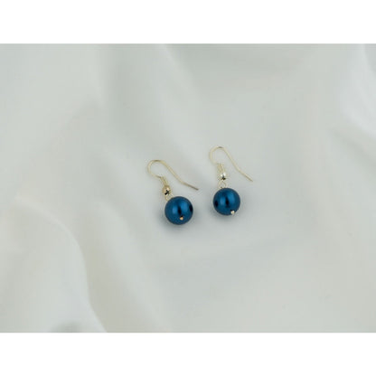 TOTAPARI Navy Blue Pearls Necklace with Earrings