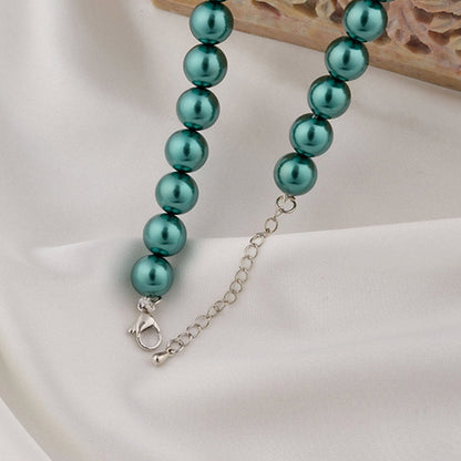TOTAPARI British Green Pearls Necklace with Earrings