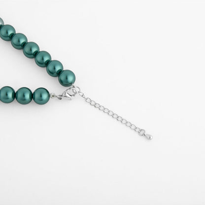 TOTAPARI British Green Pearls Necklace with Earrings