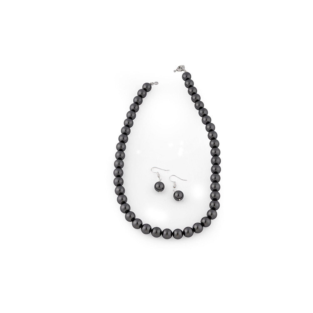 TOTAPARI Midnight Black Pearls Necklace with Earrings