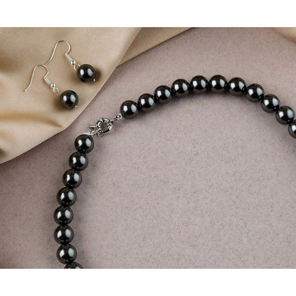 TOTAPARI Midnight Black Pearls Necklace with Earrings