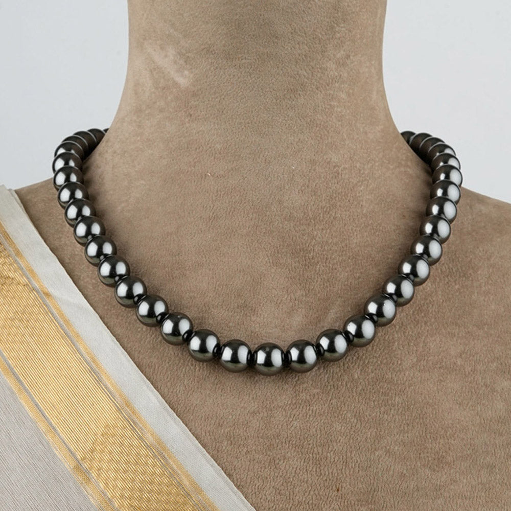 TOTAPARI Midnight Black Pearls Necklace with Earrings