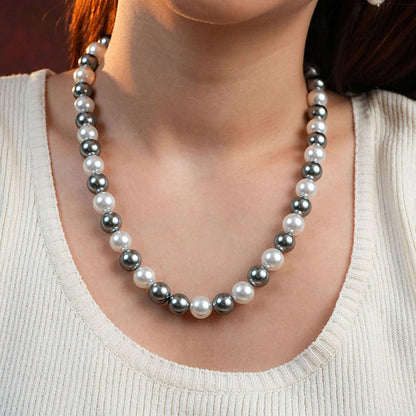 TOTAPARI Grey Moonlit Mist Pearls Necklace with Earrings