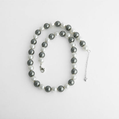 TOTAPARI Grey Moonlit Mist Pearls Necklace with Earrings
