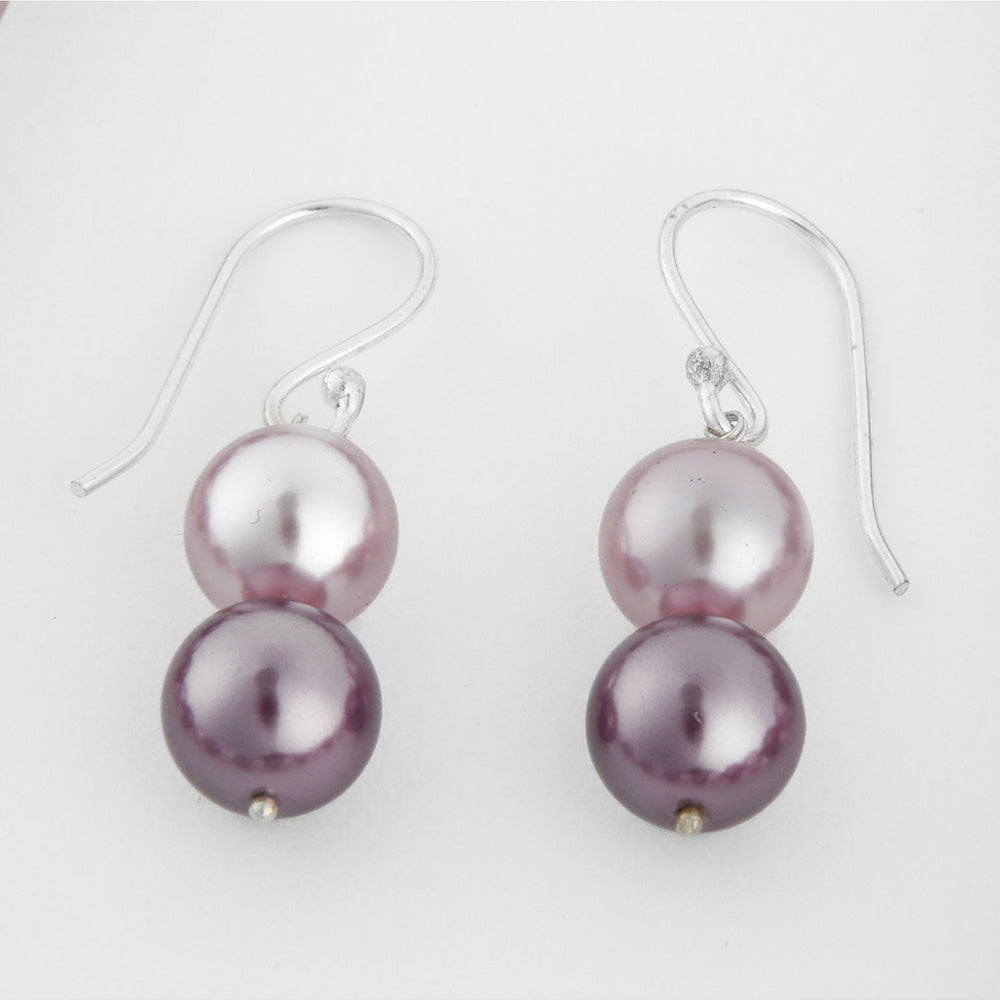 TOTAPARI Pink And Wine Pearl Necklace with Earrings