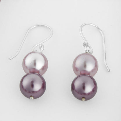 TOTAPARI Pink And Wine Pearl Necklace with Earrings
