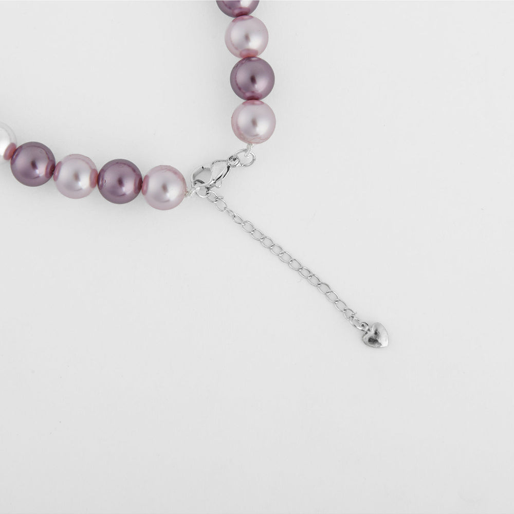TOTAPARI Pink And Wine Pearl Necklace with Earrings