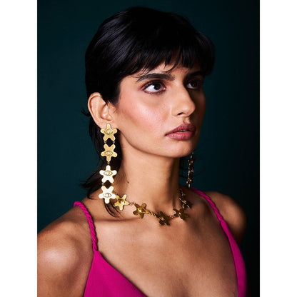 Trazenie Kamal Aankhen Jewellery Set-Earrings with Necklace with Ring