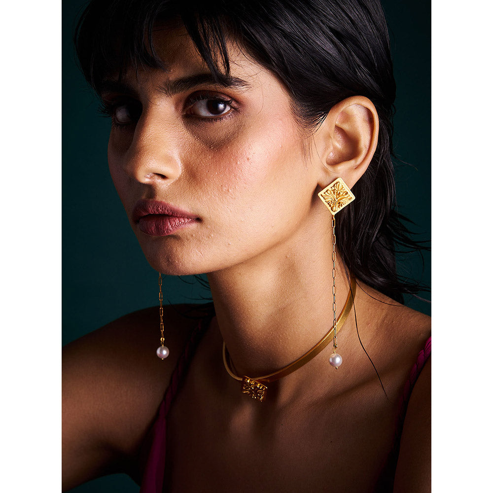 Trazenie Nalini Jewellery Set-Drop Earrings with Choker