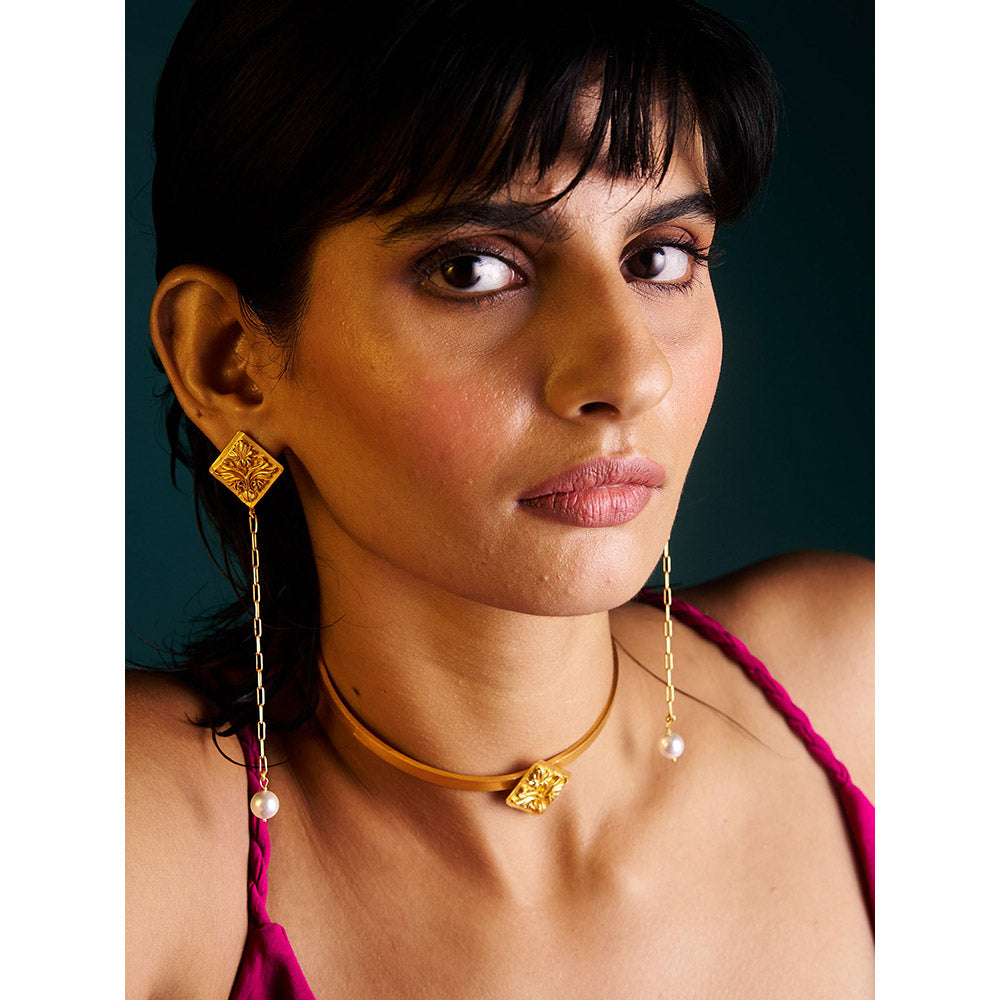 Trazenie Nalini Jewellery Set-Drop Earrings with Choker