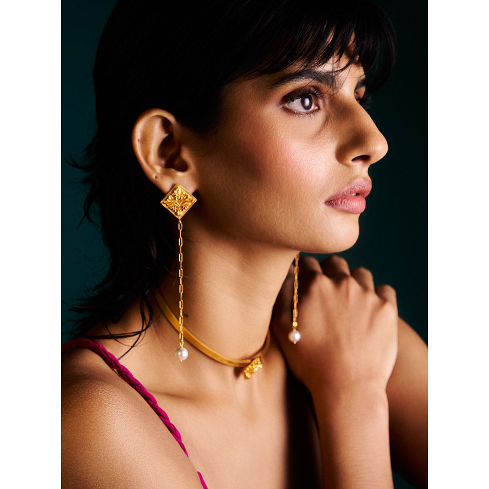 Trazenie Nalini Jewellery Set-Drop Earrings with Choker