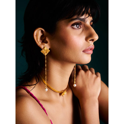 Trazenie Nalini Jewellery Set-Drop Earrings with Choker