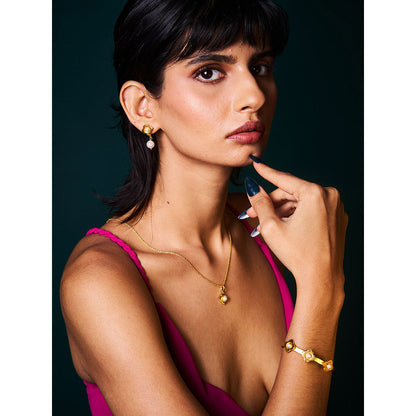 Trazenie Chameli Jewellery Set- Mismatched Earrings with Choker with Bracelet