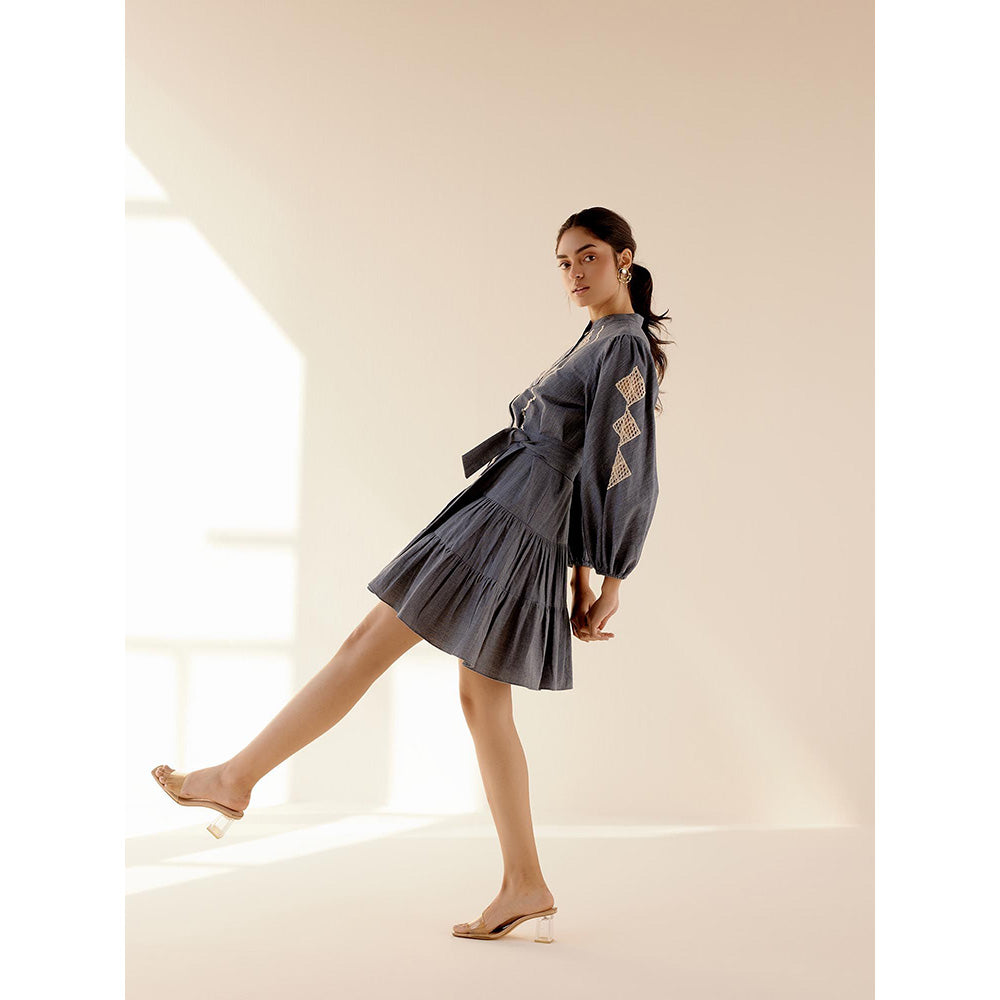 TRISARA Grey Bluebell Dress with Belt (Set of 2)
