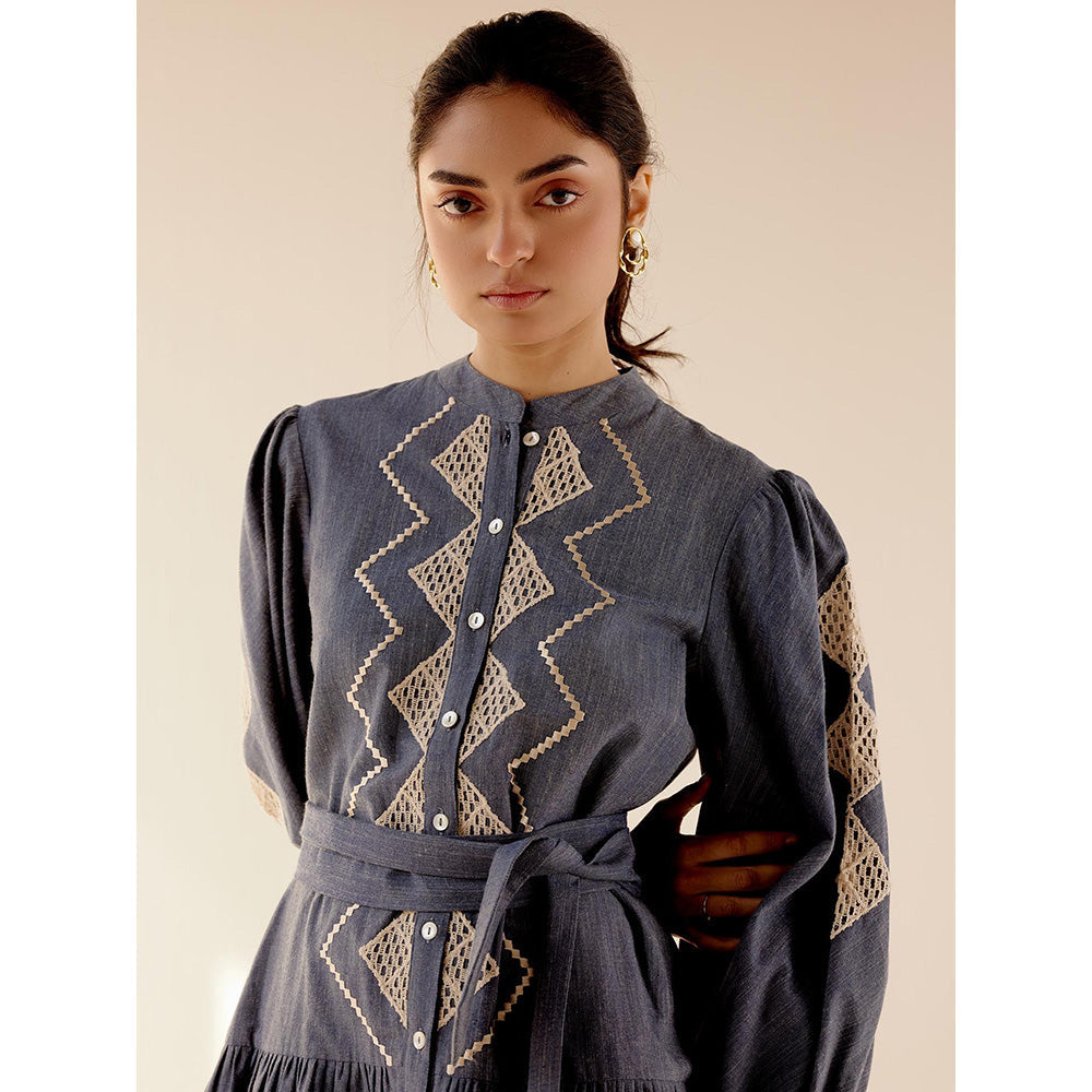 TRISARA Grey Bluebell Dress with Belt (Set of 2)