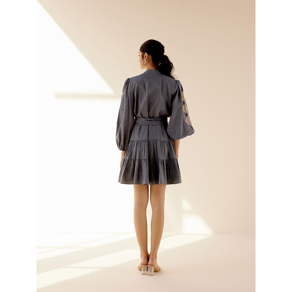 TRISARA Grey Bluebell Dress with Belt (Set of 2)