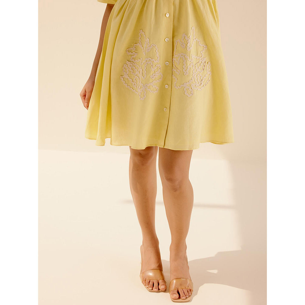 TRISARA Yellow Petal Dance Dress