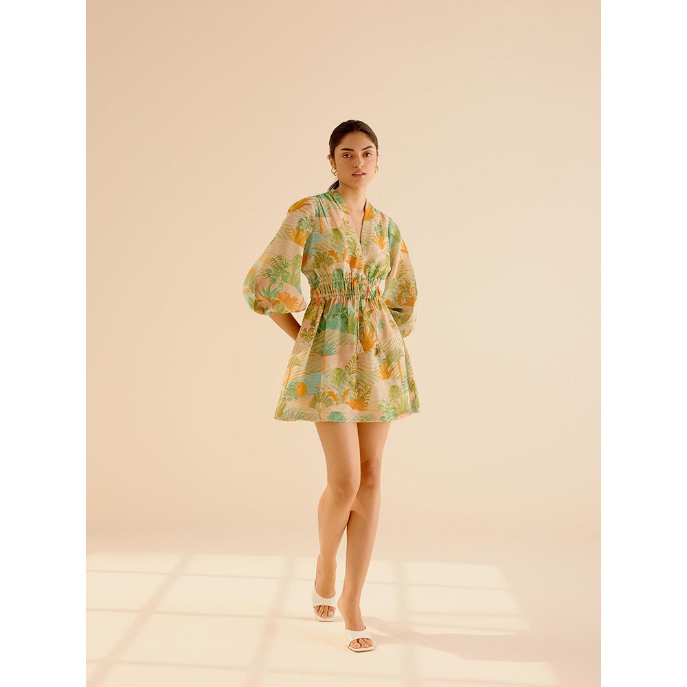 TRISARA Multicoloured Wild Flower Mesh Dress