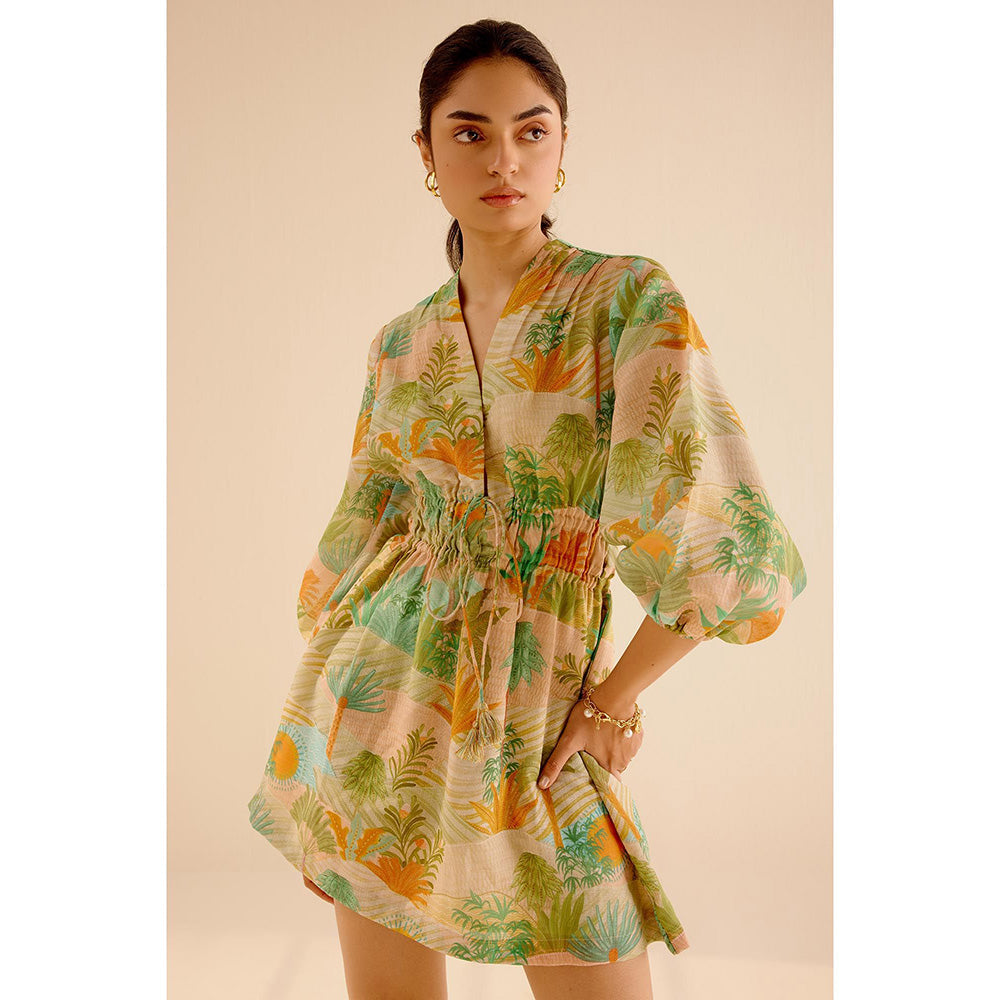 TRISARA Multicoloured Wild Flower Mesh Dress