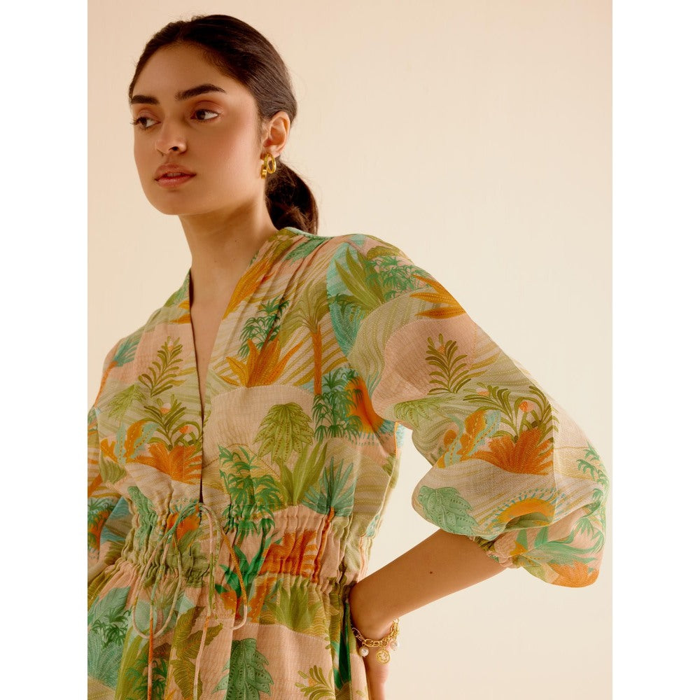 TRISARA Multicoloured Wild Flower Mesh Dress