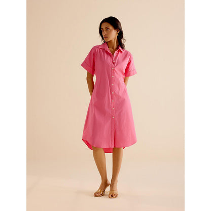 TRISARA Pink Salmon Dress with Attached Belt