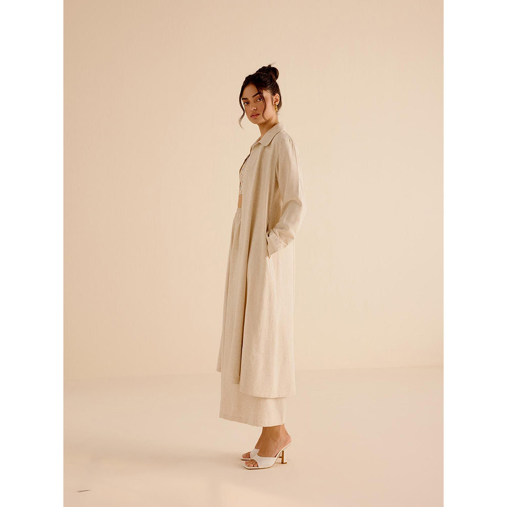 TRISARA Beige Forget Me Not Co-Ord (Set of 3)