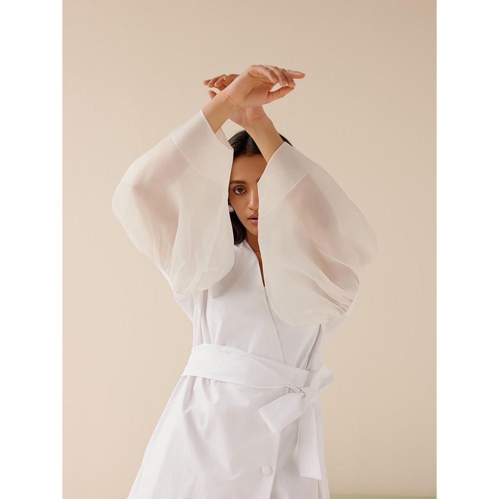 TRISARA White Buttercup Dress with Belt (Set of 2)