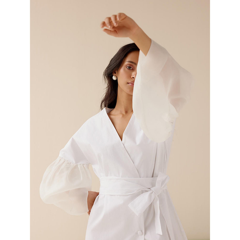 TRISARA White Buttercup Dress with Belt (Set of 2)