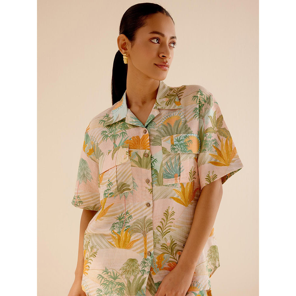 TRISARA Wild Flower Print Shirt and Shorts (Set of 2)