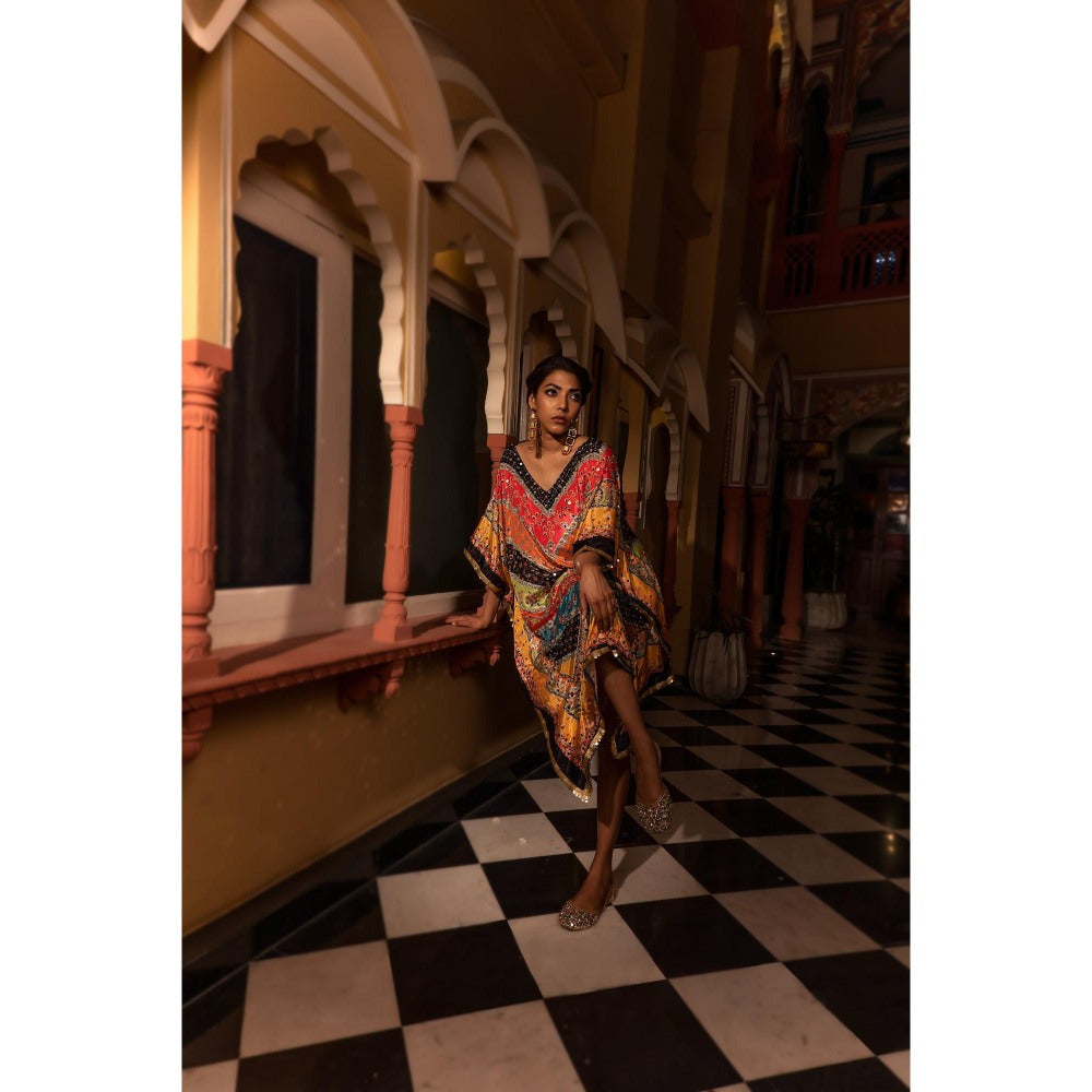 Tussya by Shreya Anika Multi-Color Kaftan Dress