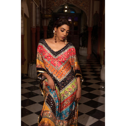 Tussya by Shreya Anika Multi-Color Kaftan Dress