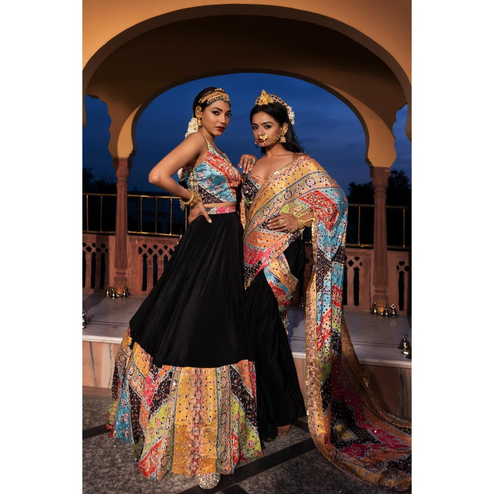Tussya by Shreya Lalasa Multi-Color Lehenga with Blouse and Dupatta (Set of 3)