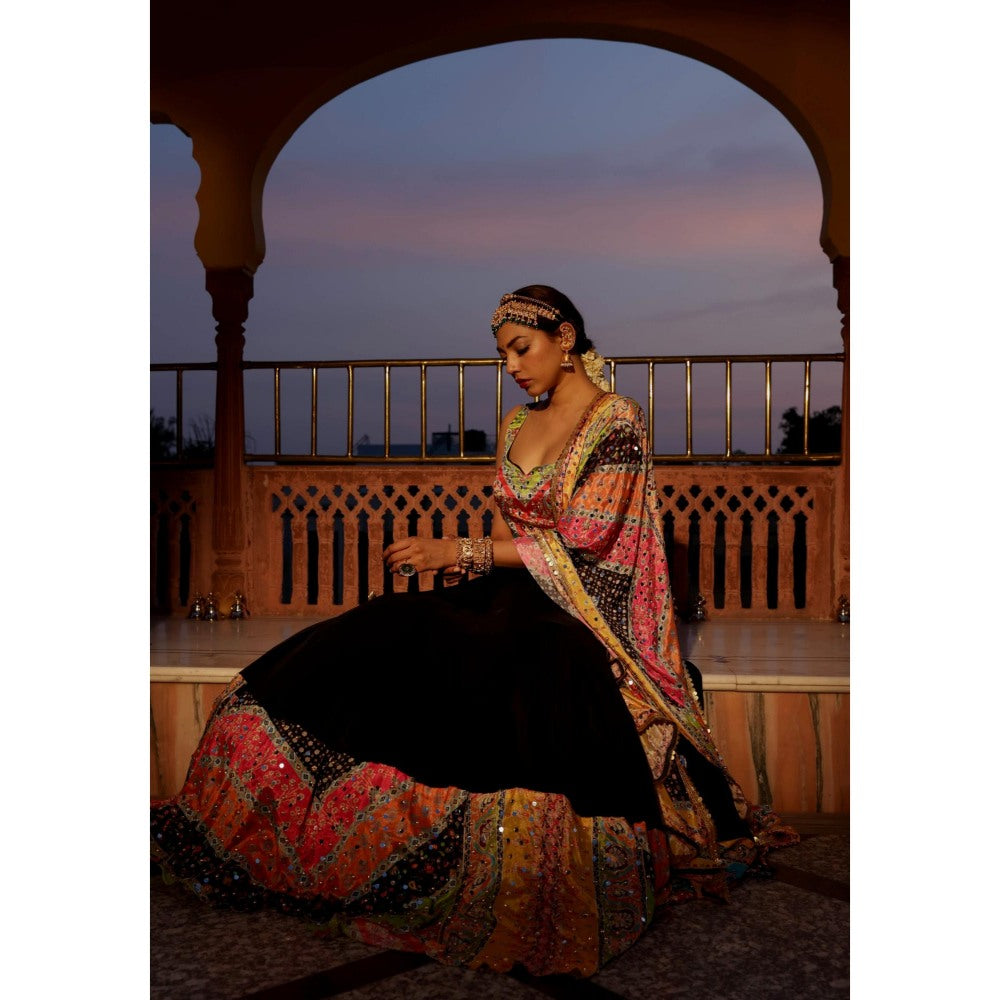 Tussya by Shreya Lalasa Multi-Color Lehenga with Blouse and Dupatta (Set of 3)